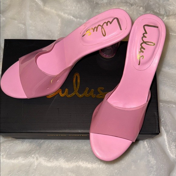 Lulu's Pink Clear Block Heels - Picture 2 of 3